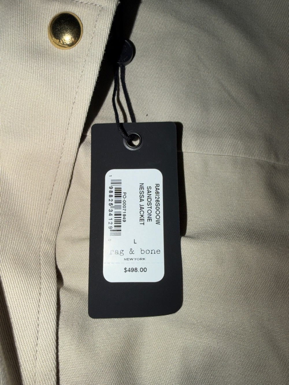 rag & bone Sandstone Nessa Jacket with Faux Leather Collar NWT - Picture 7 of 8